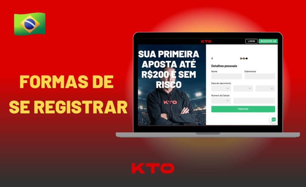 formulários de cadastro do site KTO Brasil