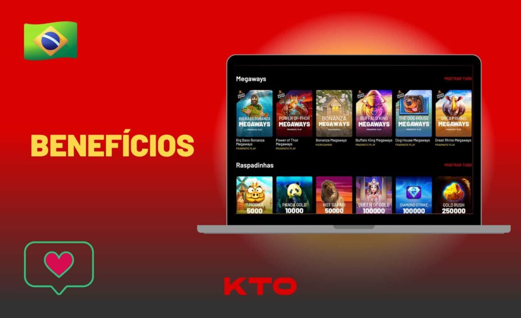 vantagens do casino online KTO Brasil