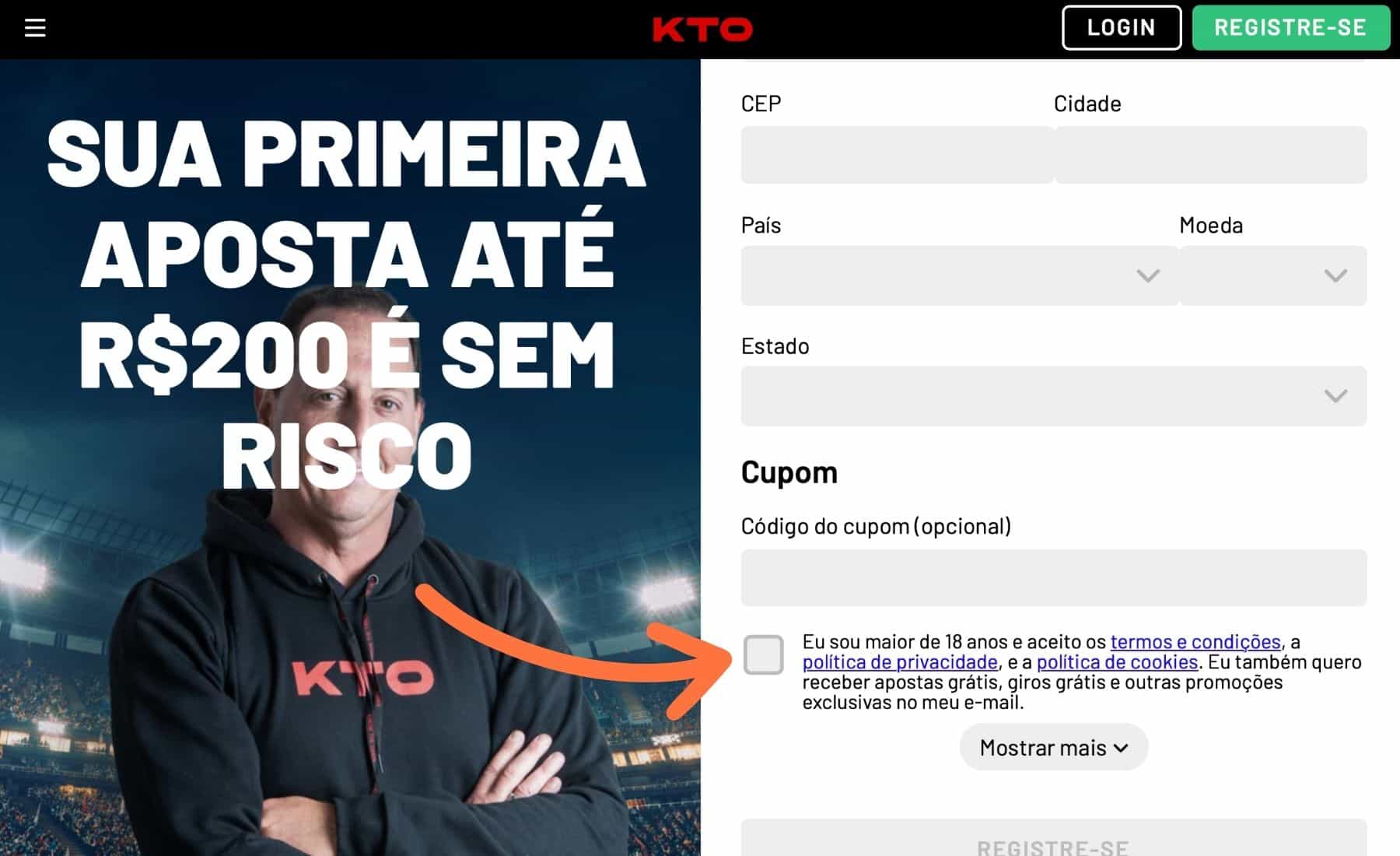 concorda com os termos e condições do site KTO Brasil