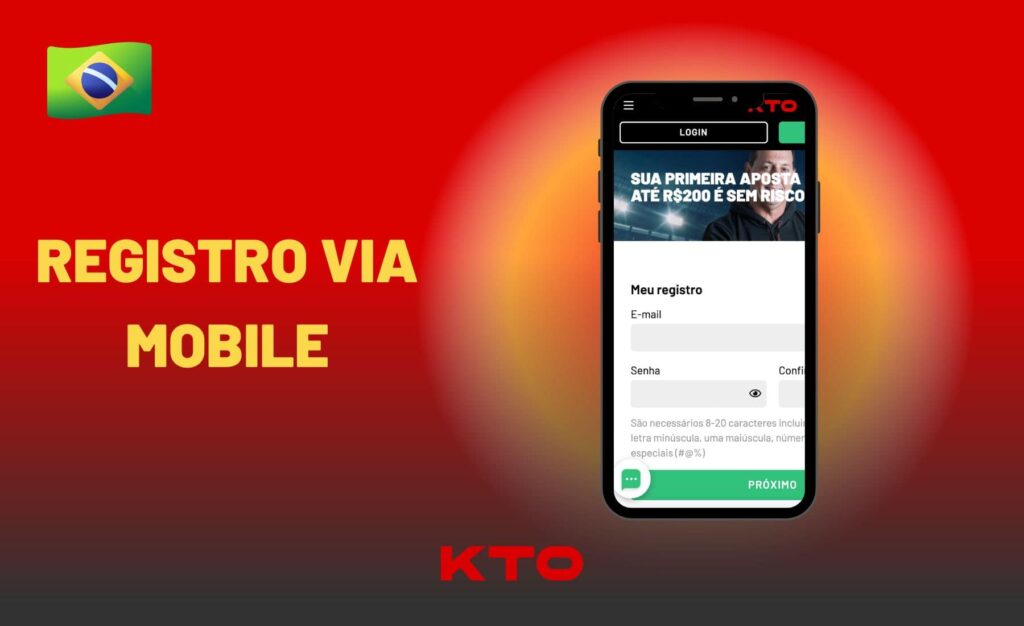 registro via mobile KTO Brasil app