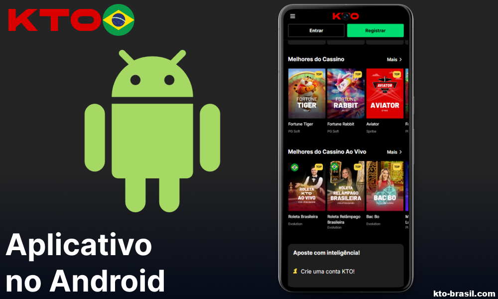 Aplicativo móvel KTO para Android disponível no Brasil