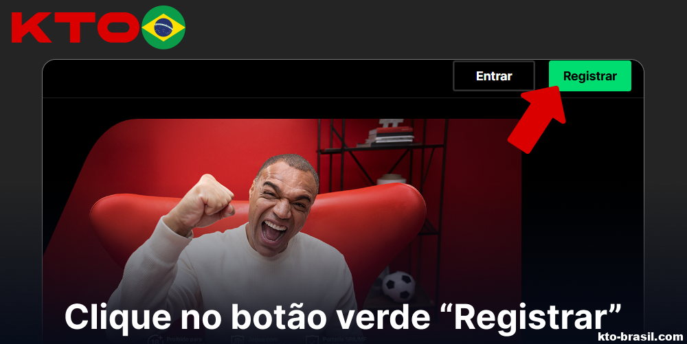Clique no botão verde “Registrar” no site da KTO